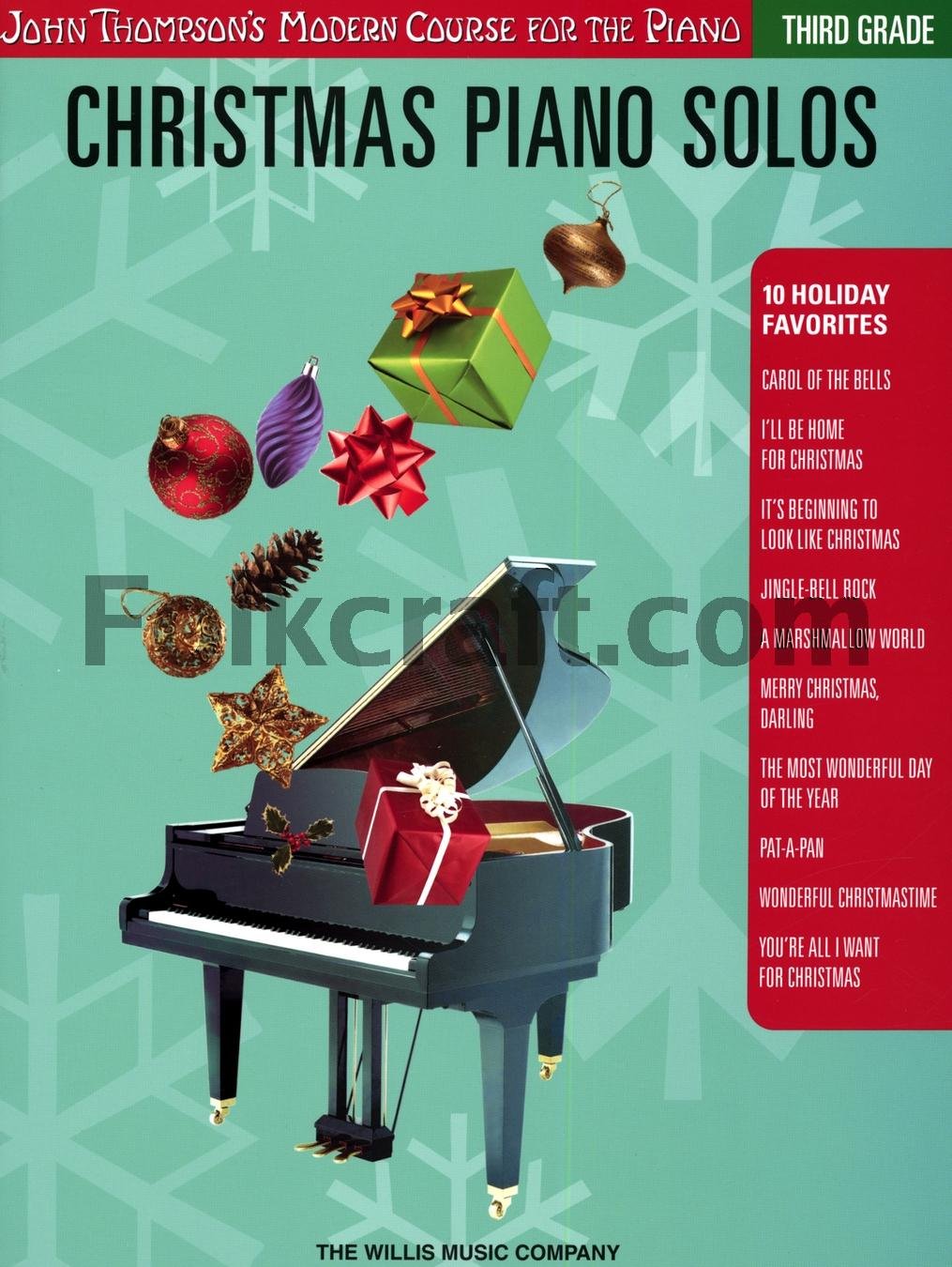 Christmas Piano Solos  Third Grade (Book Only): John Thompson's Modern Course for the Piano,Used