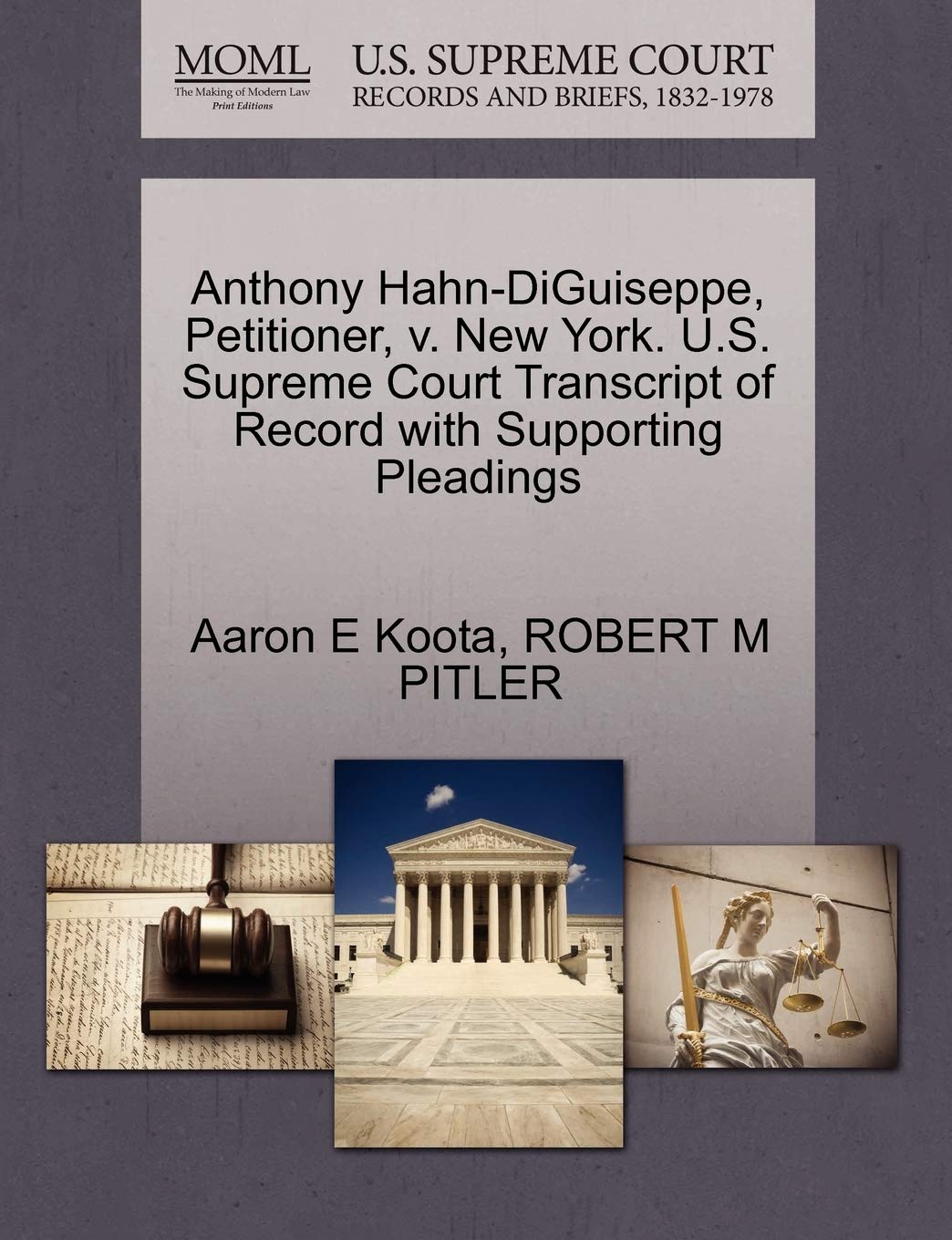 Anthony HahnDiguiseppe, Petitioner, V. New York. U.S. Supreme Court Transcript of Record with Supporting Pleadings,Used