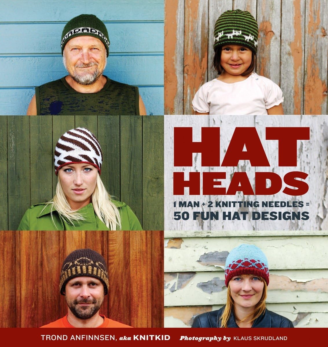HatHeads: 1 Man + 2 Knitting Needles = 50 Fun Hat Designs,Used