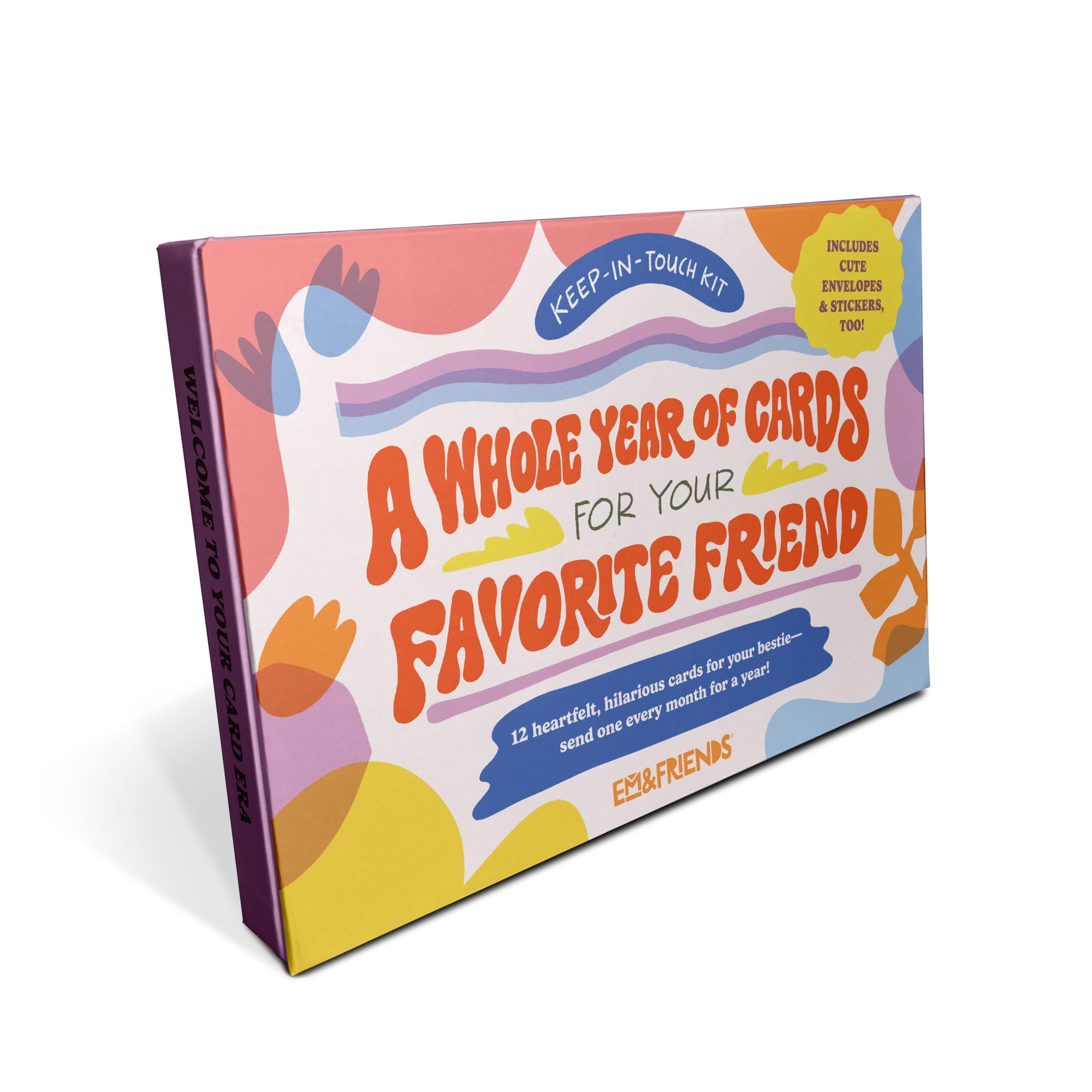 Em & Friends A Whole Year Of Cards For Your Favorite Friend 12 Assorted Greeting Cards & Envelopes Stationery Kit With Stickers