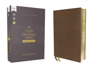 NASB, Heritage Bible, Passaggio Setting, Leathersoft, Brown, 1995 Text, Comfort Print: Elegantly uniting single and double colum,New