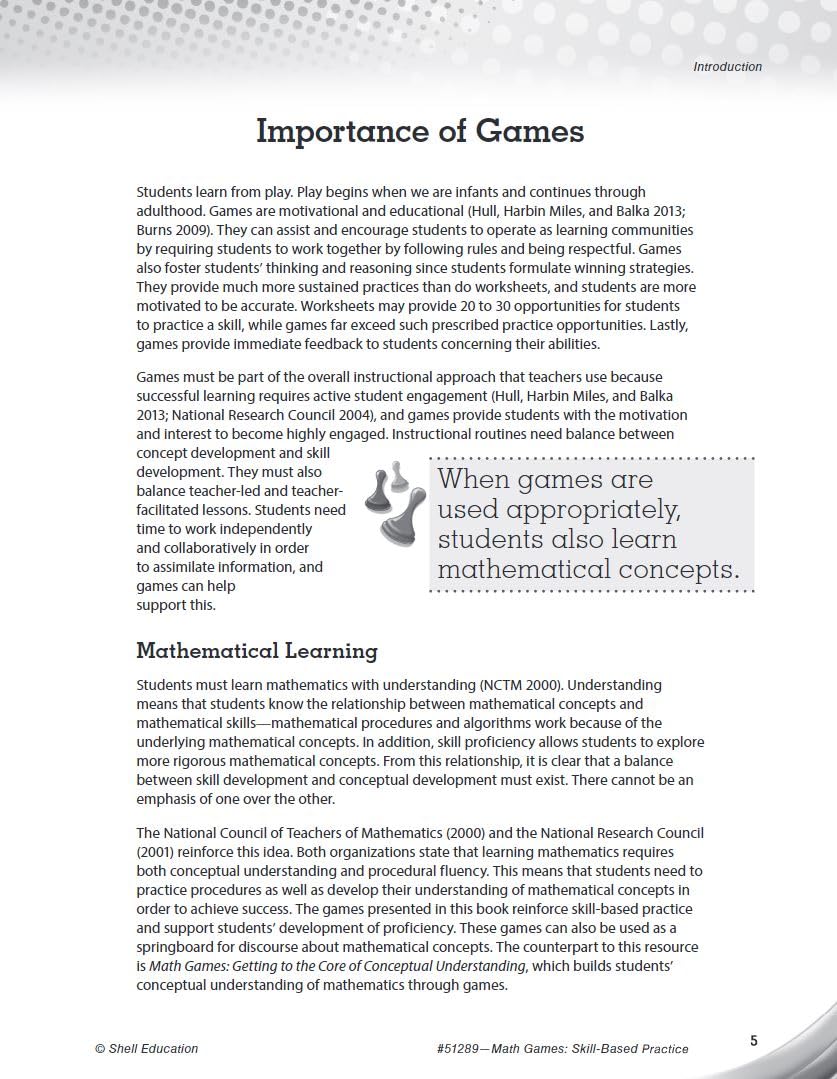 Math Games: SkillBased Practice for Second Grade,Used