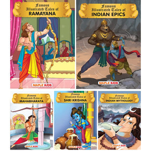 Mythological Tales (Illustrated) (Set Of 5 Books With 85 Moral Stories) - For Children - Mahabharata, Shri Krishna, Indian Mythology, Ramayana, Indian Epics