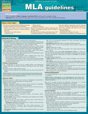 MLA Guidelines (Quick Study Academic),Used
