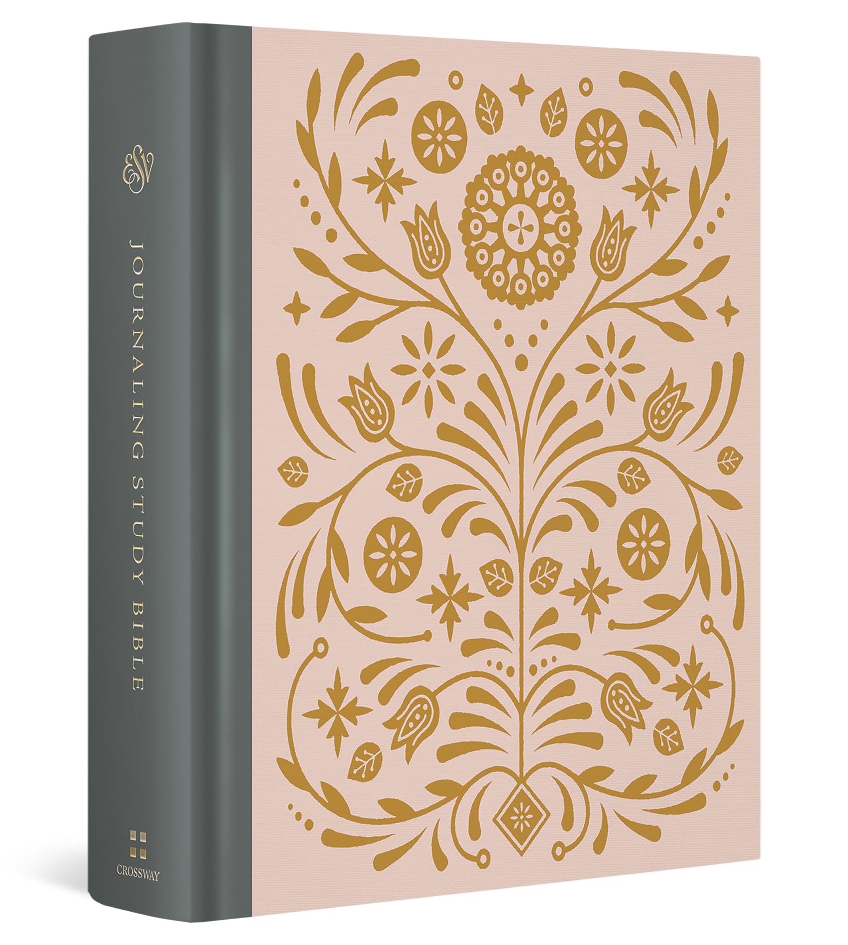 ESV Journaling Study Bible (Cloth over Board, Blush/Ochre, Floral Design),Used