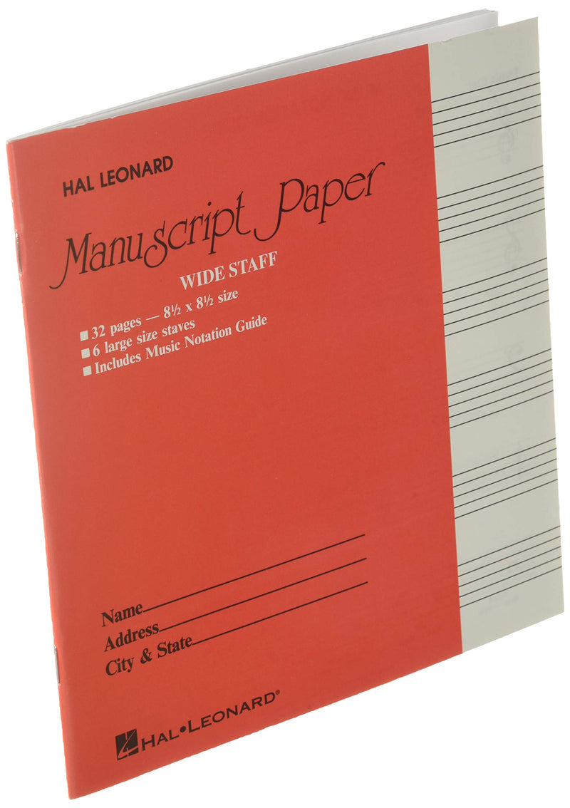 Wide Staff Manuscript Paper (Red Cover),New