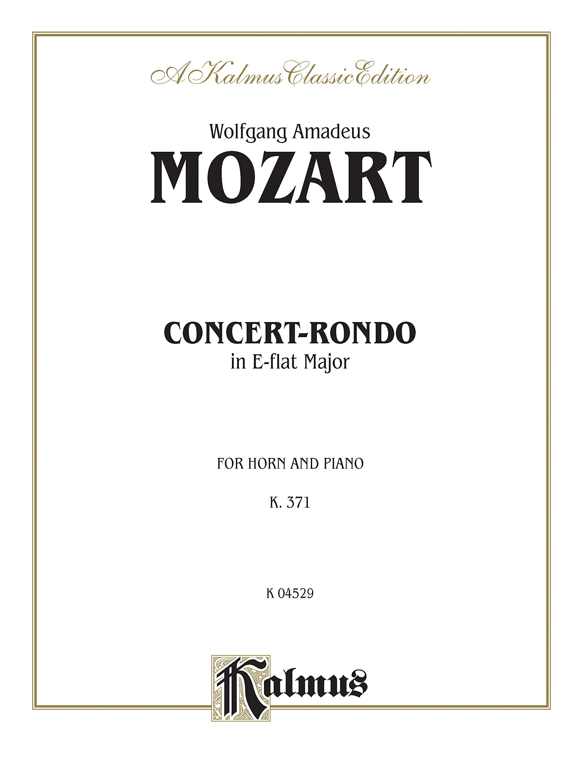 ConcertRondo in EFlat Major, K. 371,Used
