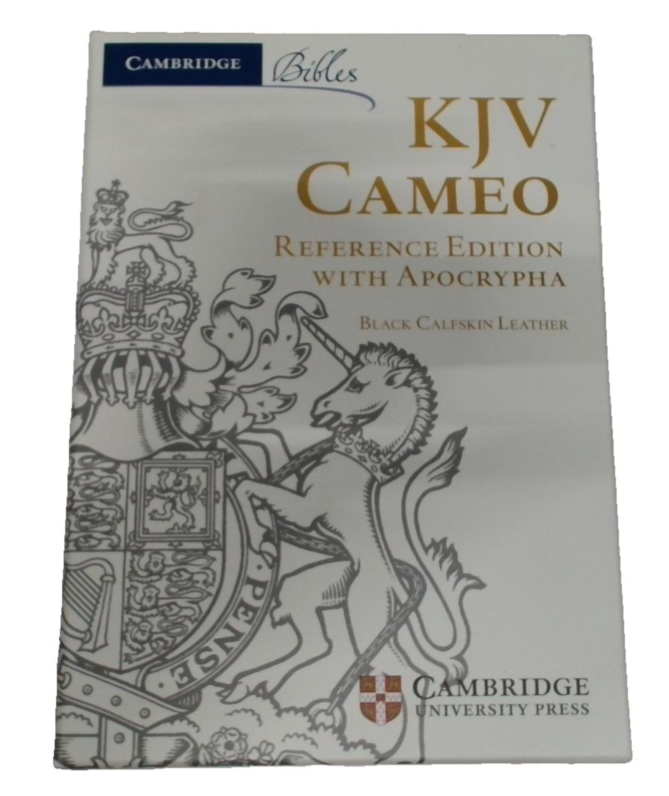 KJV Cameo Reference Bible with Apocrypha, Black Calfskin Leather, RedLetter Text, KJ455:XRA,New
