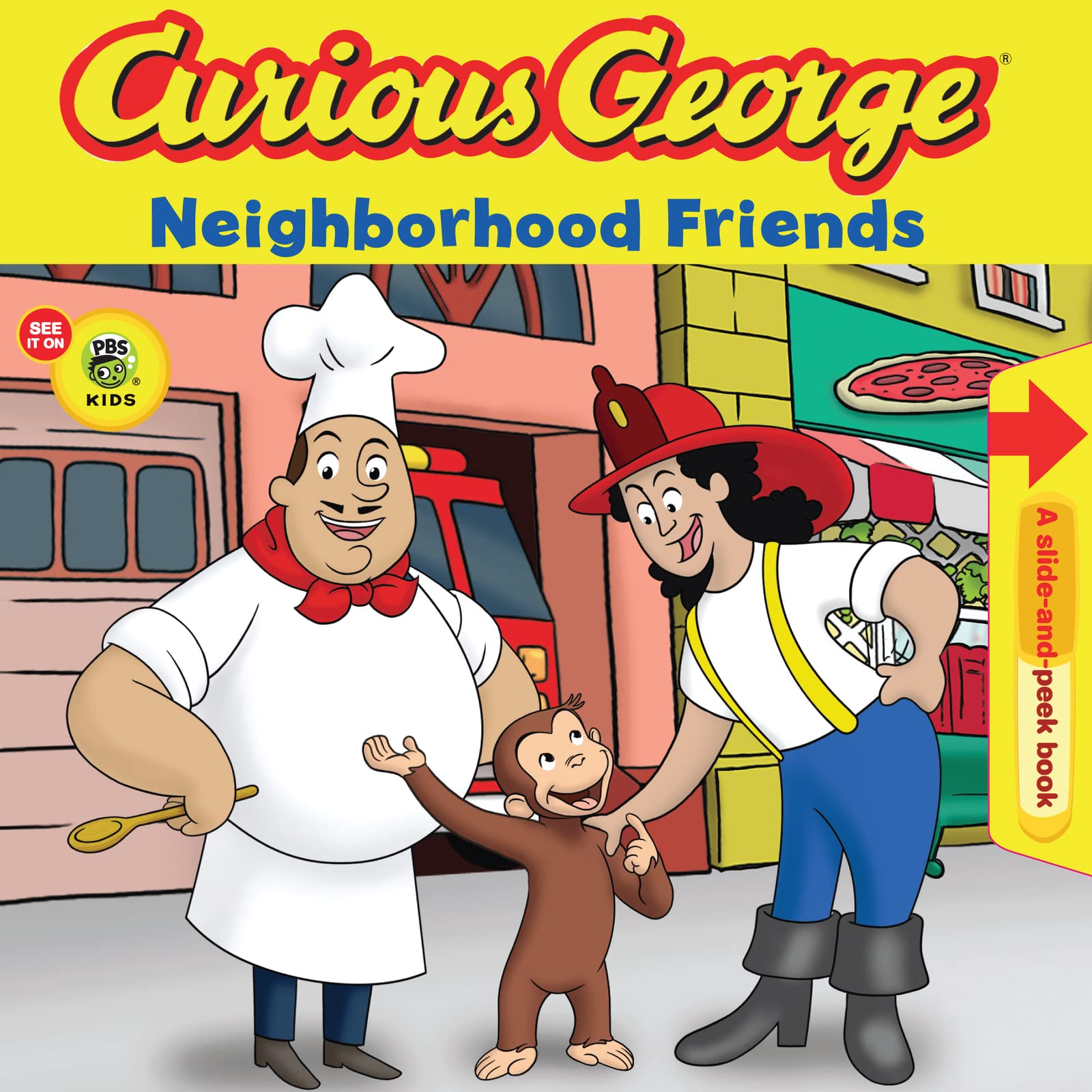 Curious George Neighborhood Friends (CGTV Pull Tab Board Book),Used