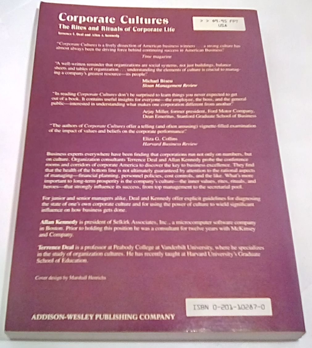 Corporate Cultures: The Rites And Rituals Of Corporate Life,New