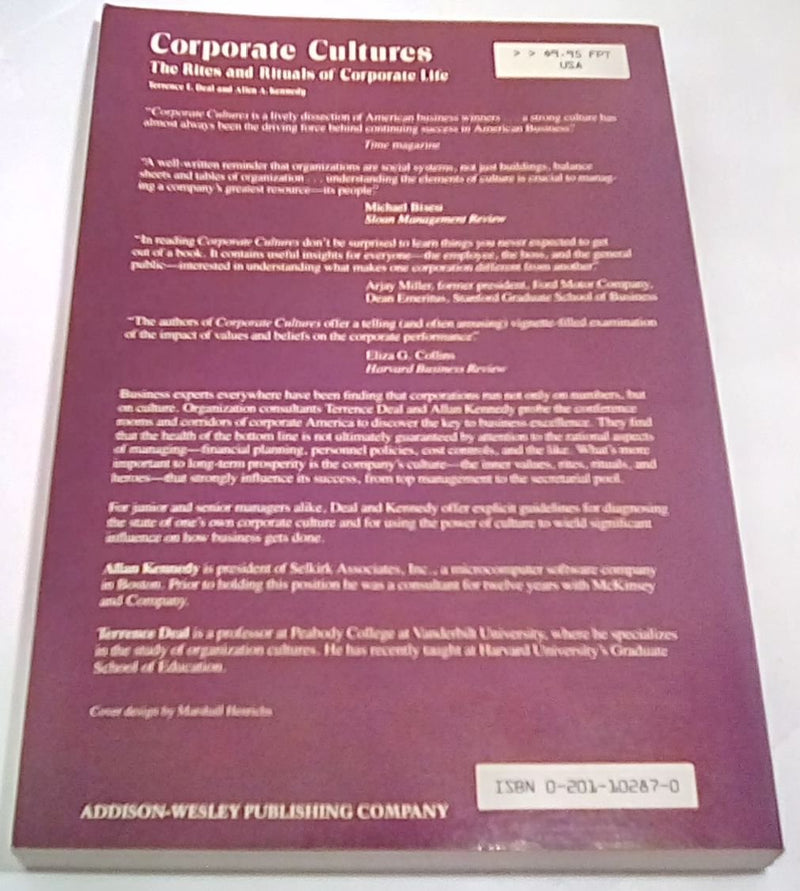 Corporate Cultures: The Rites And Rituals Of Corporate Life,New