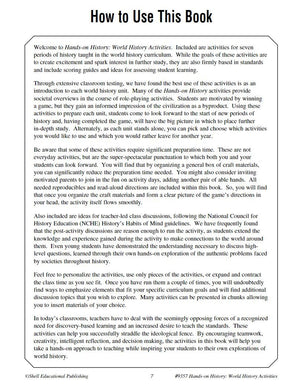 Handson History: World History Activities  Teacher Resource Provides Fun Games and Simulations that Support HandsOn Learning ,Used