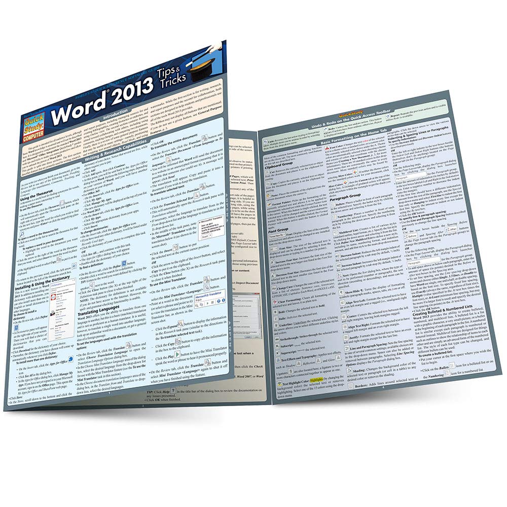 Word 2013 Tips & Tricks (Quick Study Computer),Used