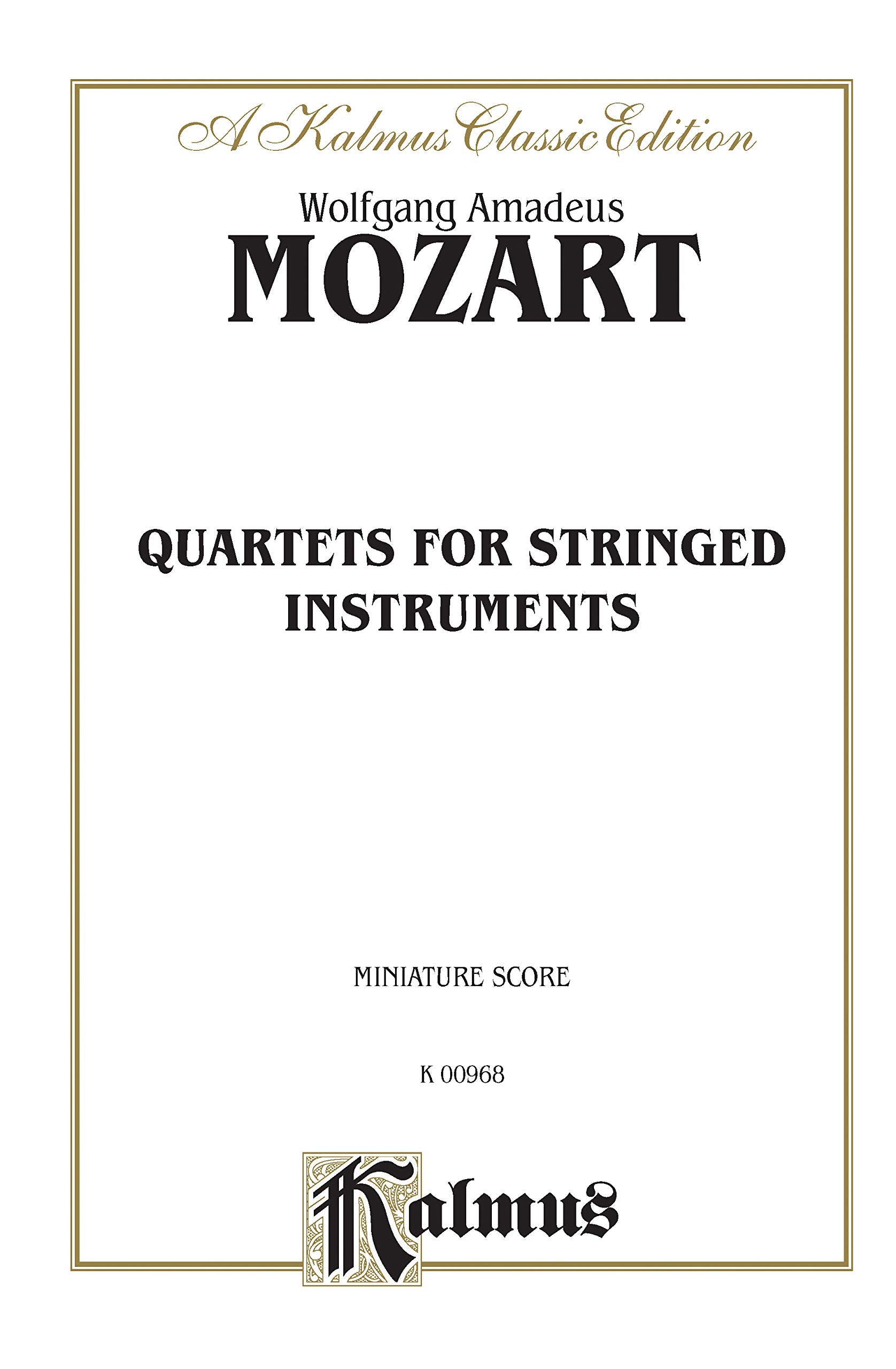 String Quartets K. 80, 155, 156, 157, 158, 159, 160, 168, 169, 170, 171, 172, 173: Miniature Score (Kalmus Edition),Used