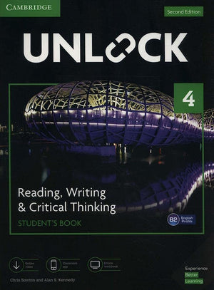 Unlock Level 4 Reading, Writing, & Critical Thinking Students Book, Mob App and Online Workbook w/ Downloadable Video,Used