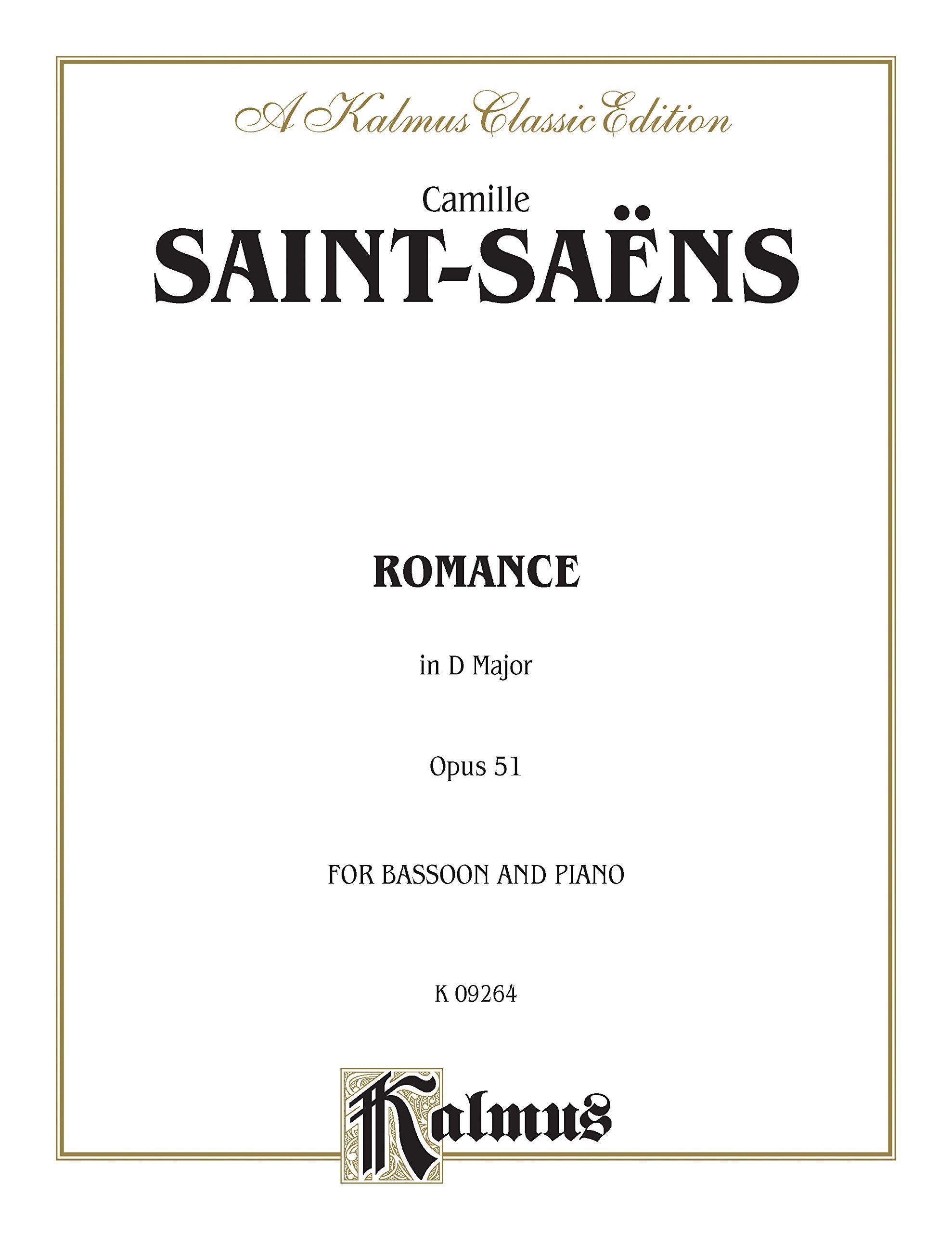 Romance in D Major, Op. 51: Part(s) (Kalmus Edition),Used
