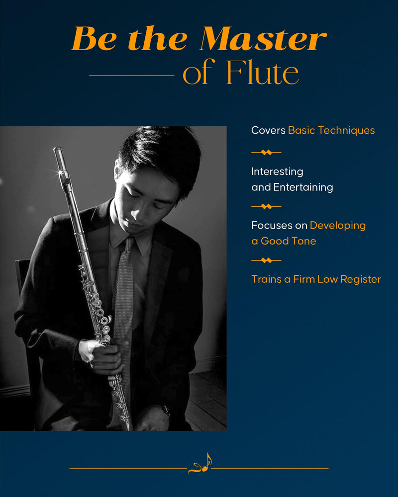 Beginner's Book for the Flute  Part One  Flute Sheet Music with Clear Illustrations  Flute Music Book to Learn Correct Postur,New