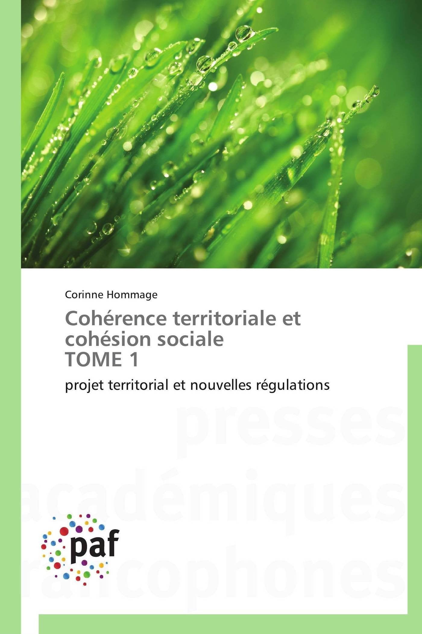 Cohrence territoriale et cohsion sociale TOME 1: projet territorial et nouvelles rgulations (Omn.Pres.Franc.) (French Edit,Used