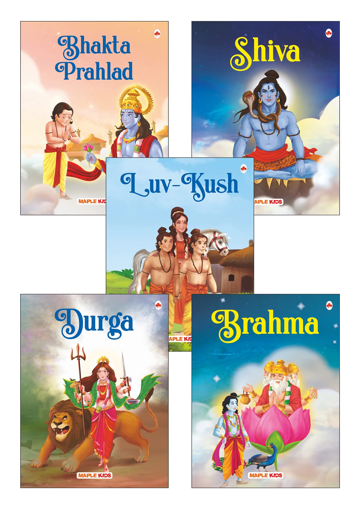 My First Mythology Stories (Illustrated) (Set of 5 Books) Story Book for Kids  Brahma, Shiva, Bhakta Prahlad, LuvKush, Durga