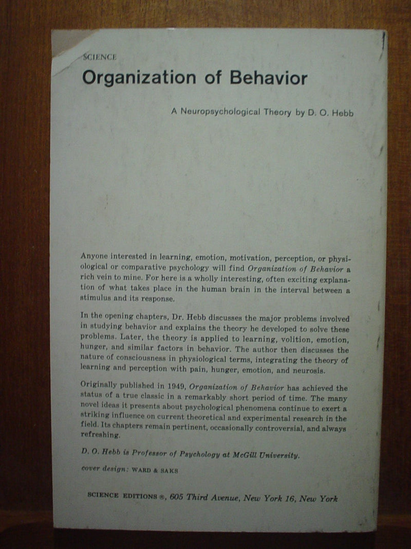 The Organization of Behavior,Used