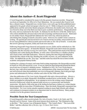 The Great Gatsby: An Instructional Guide for Literature  Novel Study Guide for High School Literature with Close Reading and Wr,Used