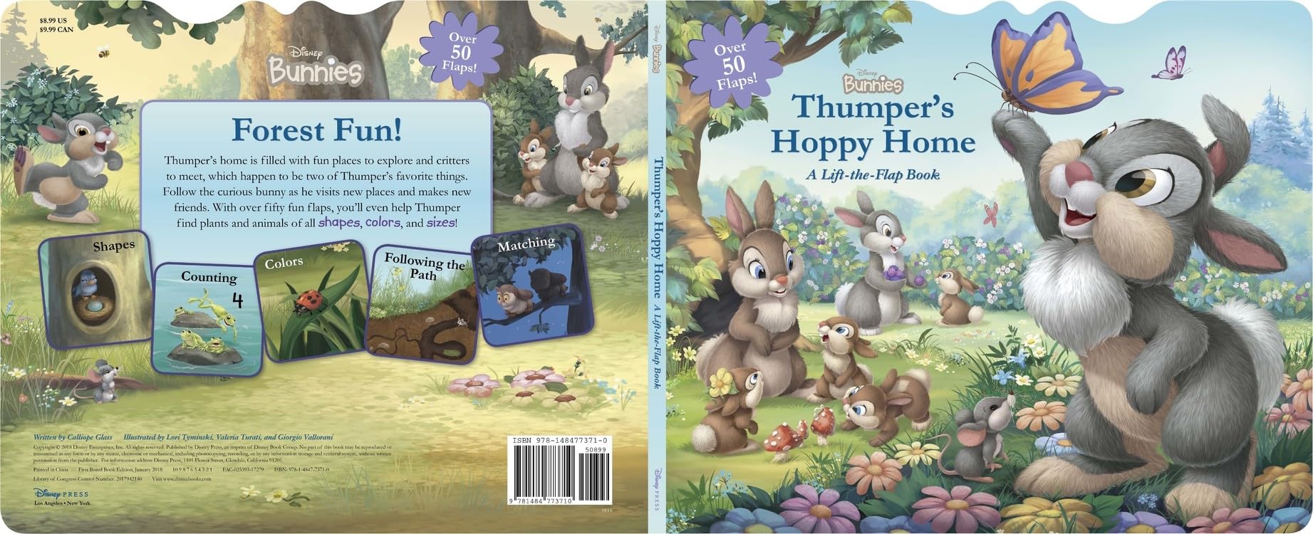 Disney Bunnies: Thumper's Hoppy Home: A LifttheFlap Board Book,Used