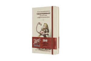 Moleskine Limited Edition Alice In Wonderland, 12 Month Daily Planner, Large, Almond White (5 X 8.25)