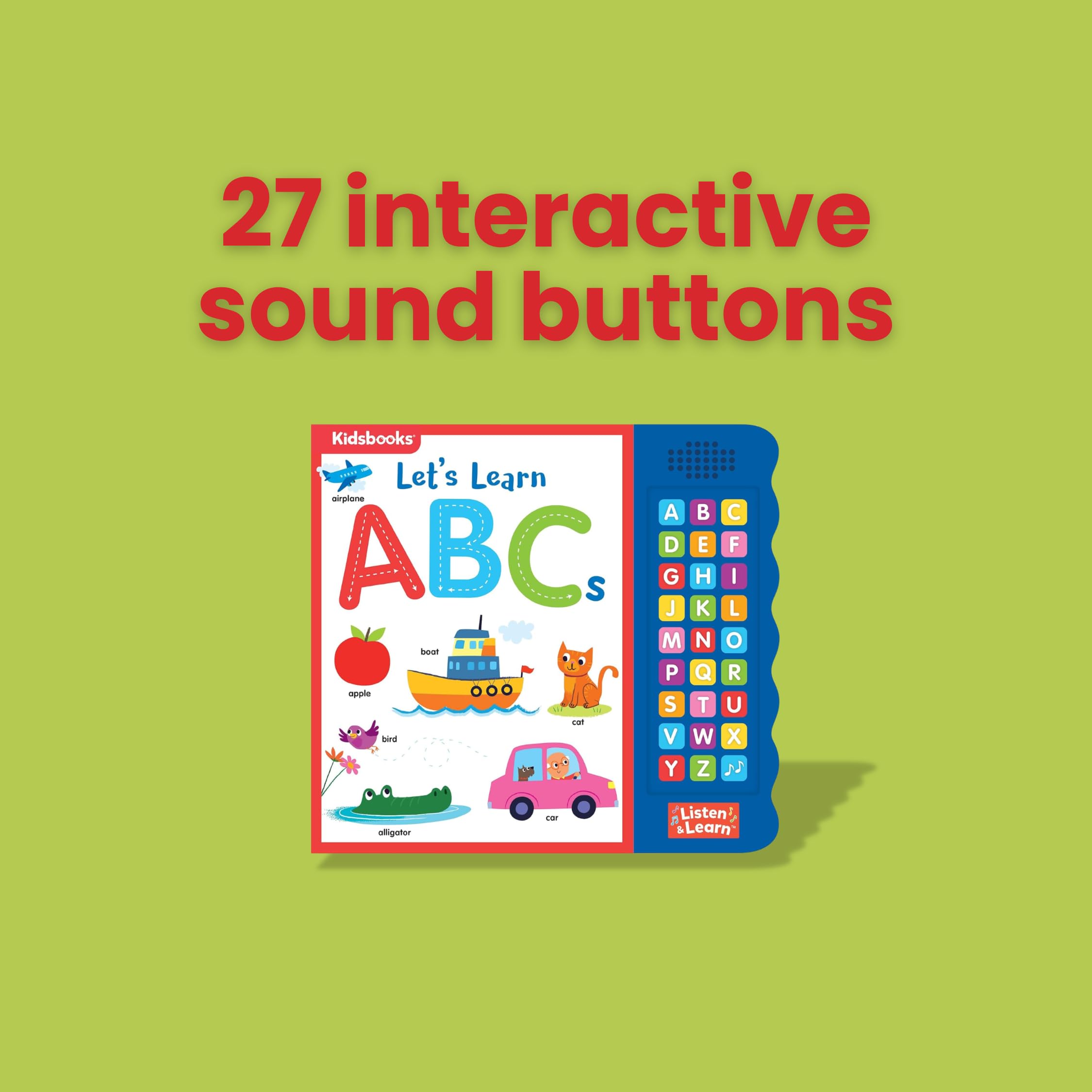 Lets Learn ABCs - Interactive Toddler Sound Book with 27 Buttons  Tracing, Alphabet Song, Childrens Board Book  Learn Letters & First Words  Fun Learning Activities for Boys & Girls-New