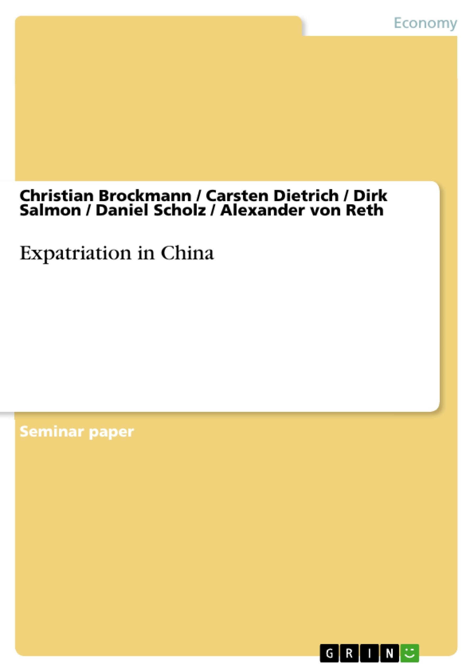 Expatriation In China,Used