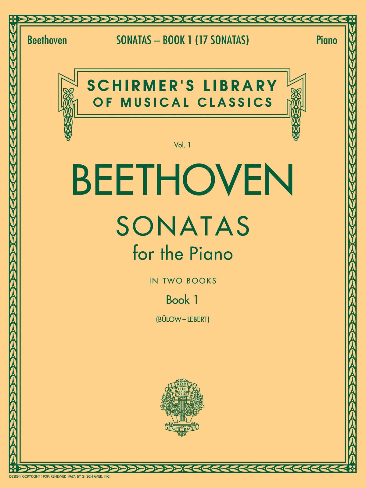 Beethoven  Sonatas Book 1  Schirmer Library of Classics Vol. 1  Piano Solo Sheet Music Collection  18 Classical Piano Sonatas f,New