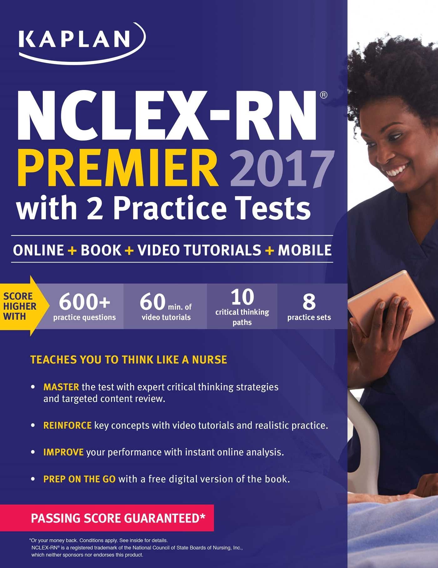 NCLEXRN Premier 2017 with 2 Practice Tests: Online + Book + Video Tutorials + Mobile (Kaplan Test Prep),Used