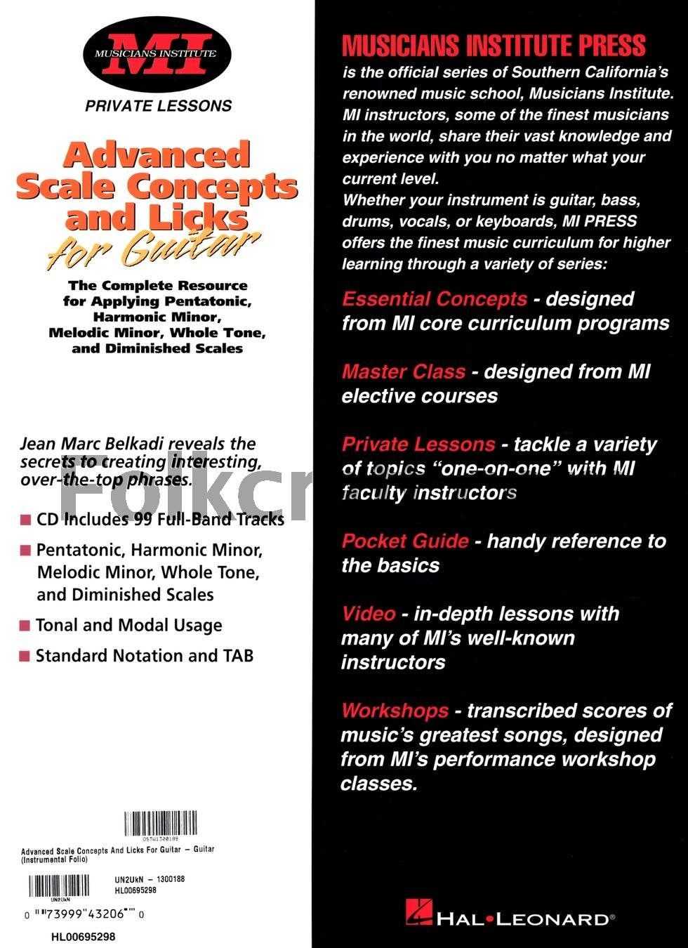 Advanced Scale Concepts and Licks for Guitar: Private Lessons,New