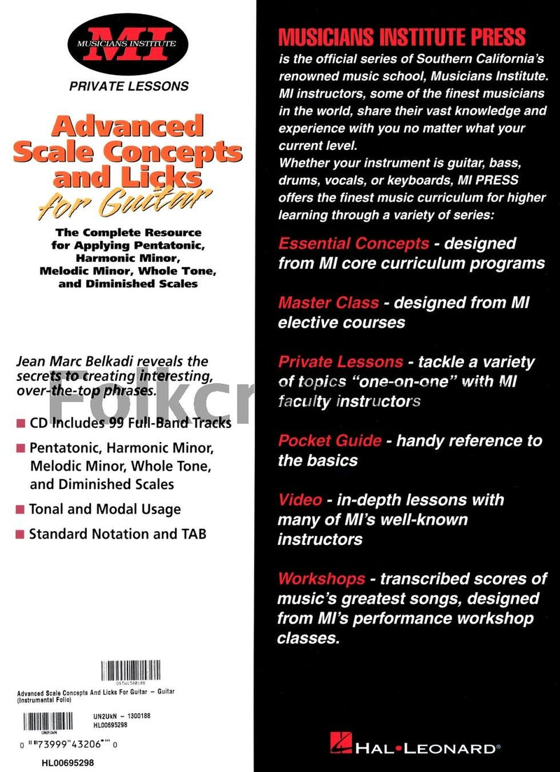 Advanced Scale Concepts and Licks for Guitar: Private Lessons,Used