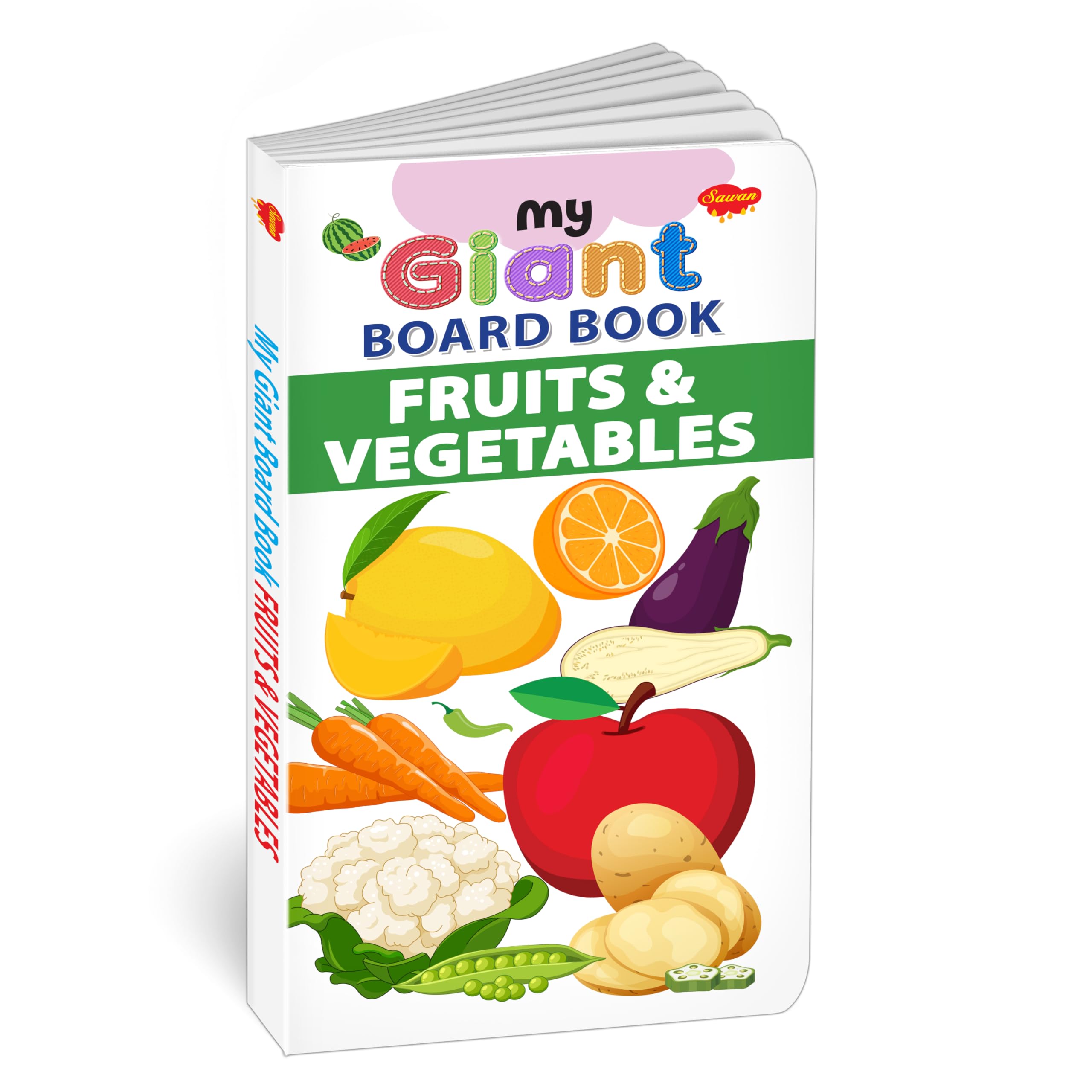 My Giant Board Book : Fruits And Vegetables - Picture Book For Preschoolers, Educational Book For Kids, Early Learning Board Book