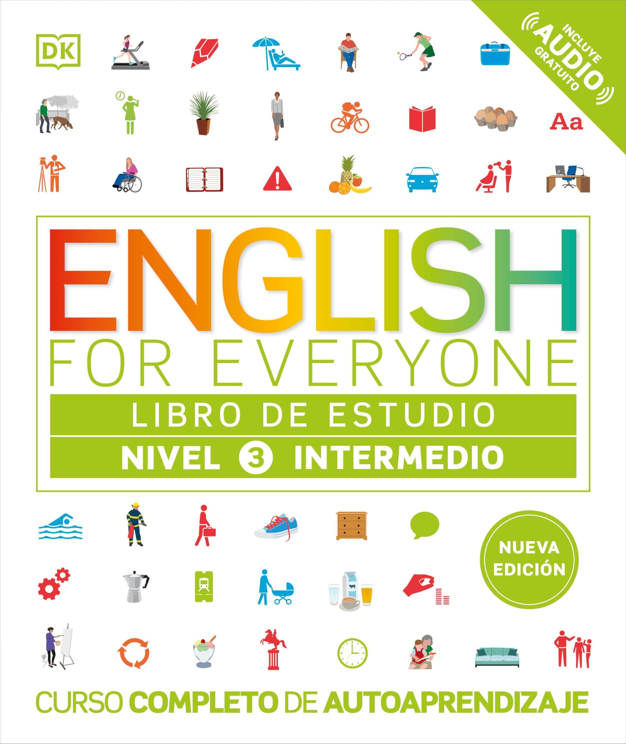 English For Everyone Nivel 3 Intermedio: Libro De Estudio: Edicin En Espaol (Spanish Edition)