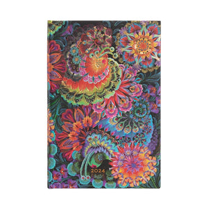 Paperblanks | French 2024 Dp Moonlight | OlenaS Garden | 12Month | Mini | Horizontal | Elastic Band Closure | 160 Pg | 100 Gsm