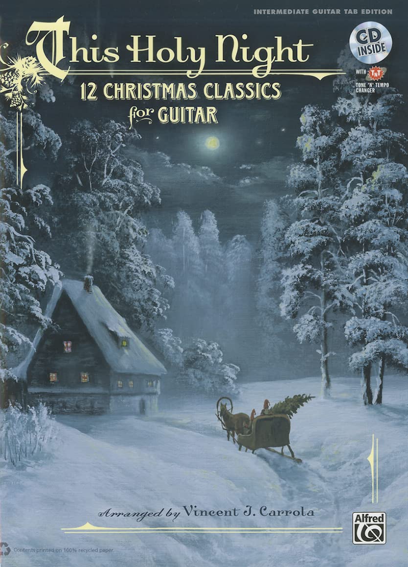 This Holy Night: 12 Christmas Classics For Guitar (Guitar Tab), Book & Cd,New