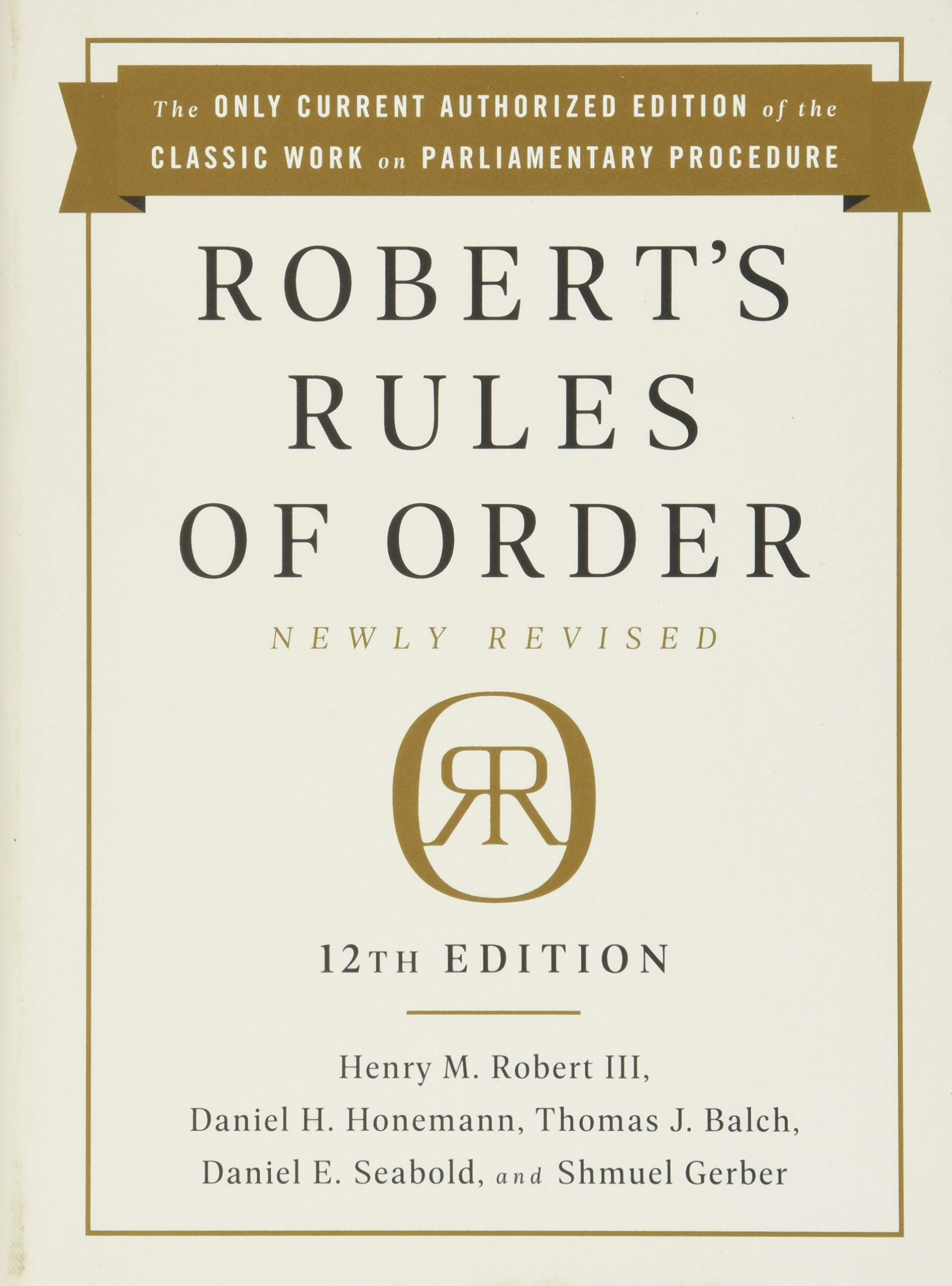 Robert's Rules of Order Newly Revised, 12th edition,Used