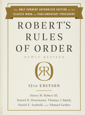 Robert's Rules of Order Newly Revised, 12th edition,Used