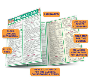 PreAlgebra QuickStudy Laminated Reference Guide (QuickStudy Academic),New