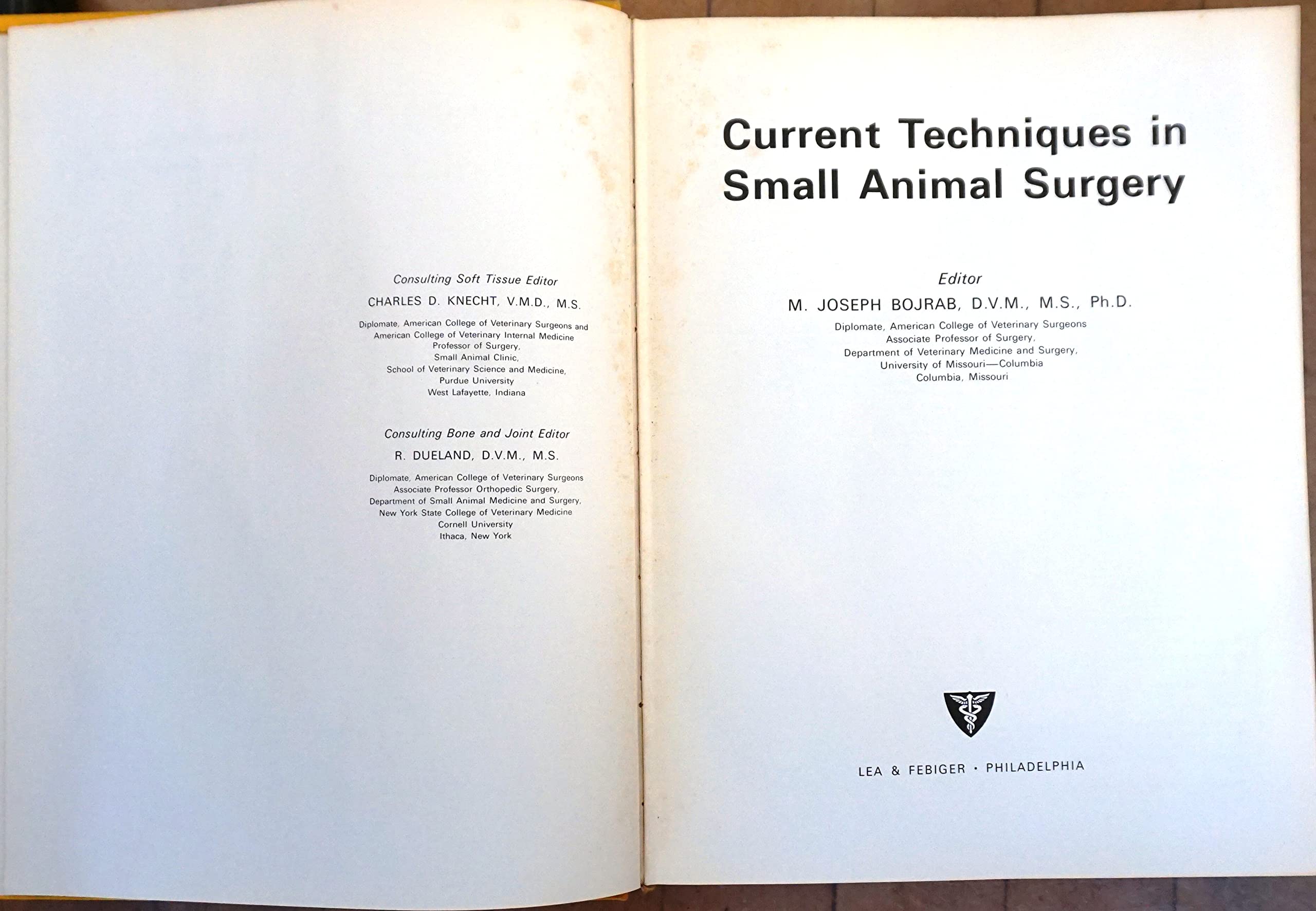Current techniques in small animal surgery