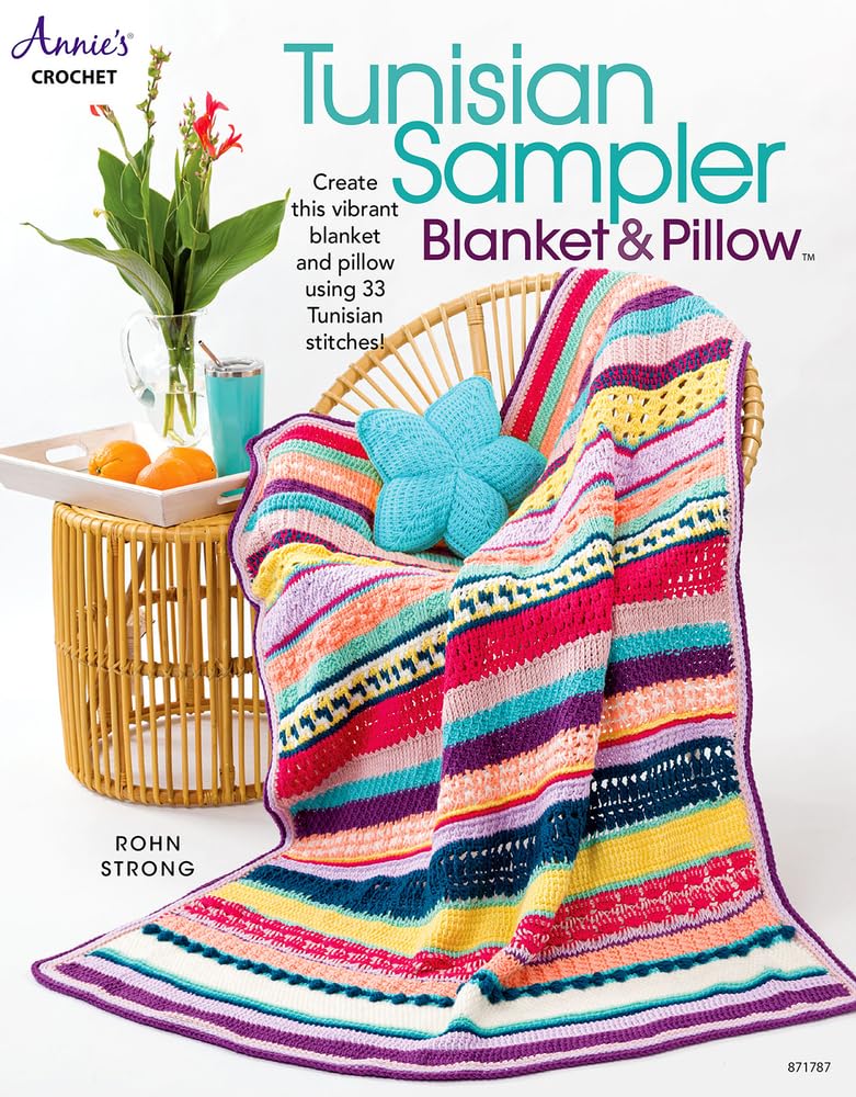 Tunisian Sampler Blanket & Pillow,Used