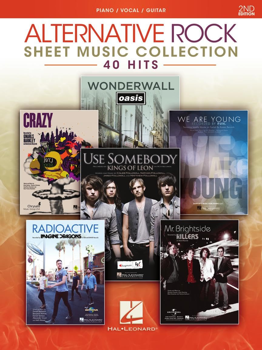 Alternative Rock Sheet Music Collection  40 Pieces Piano/Vocal/Guitar Songbook,Used