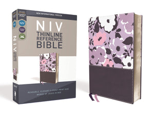NIV, Thinline Reference Bible, Leathersoft, Purple, Red Letter, Comfort Print,Used