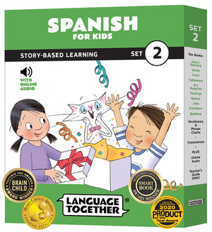 Spanish For Kids Set 2: 10 Beginner Spanish Reading Books For Kids With Online Audio And 100 More First Words: Learning Spanish ,New
