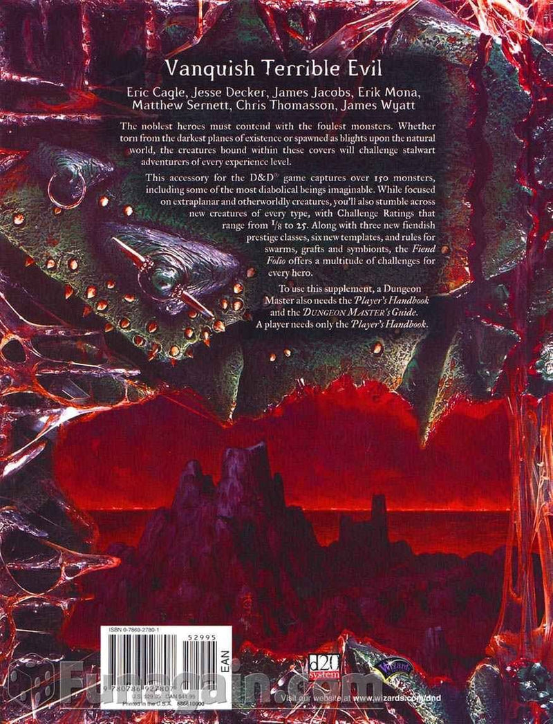 Fiend Folio (Dungeons & Dragons D20 3.0 Fantasy Roleplaying),Used