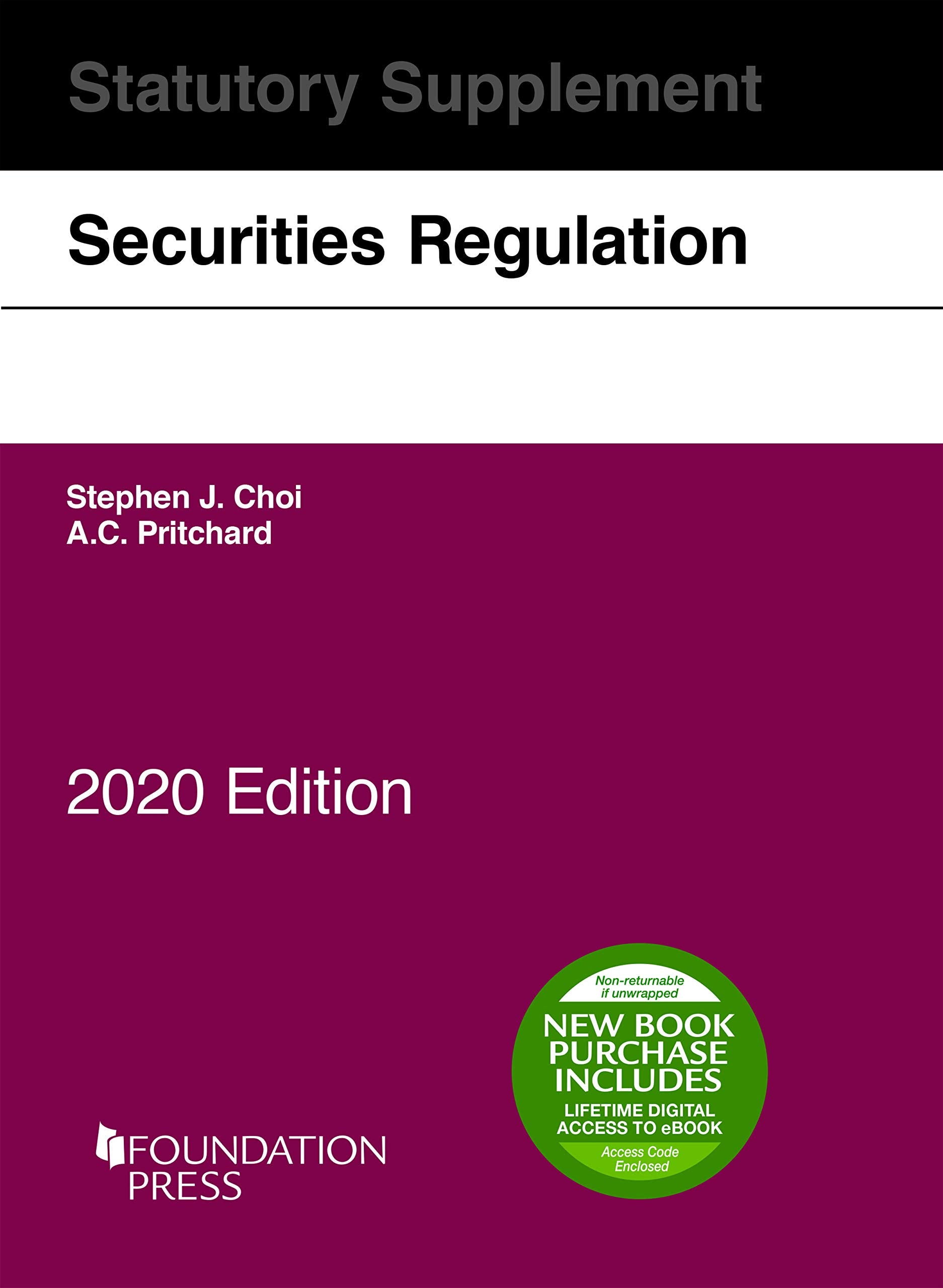 Securities Regulation Statutory Supplement, 2020 Edition (Selected Statutes),Used