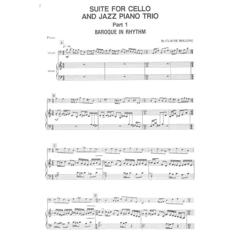 Suite for Cello and Jazz Piano Trio: Set of Parts,New