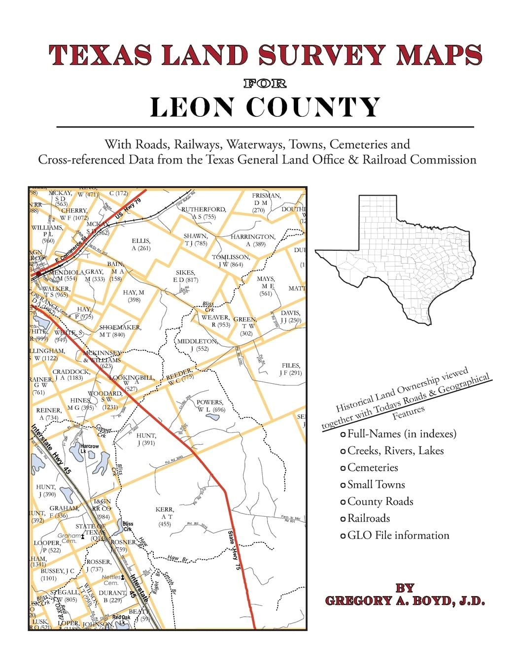 Texas Land Survey Maps for Leon County,Used