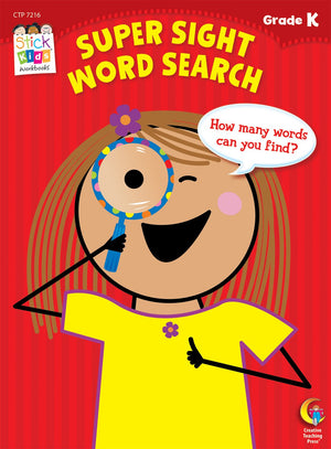 Super Sight Word Search Stick Kids Workbook, Grade K,Used